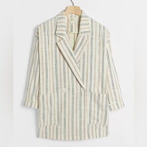NWT Anthropologie Striped Cotton Blend Blazer